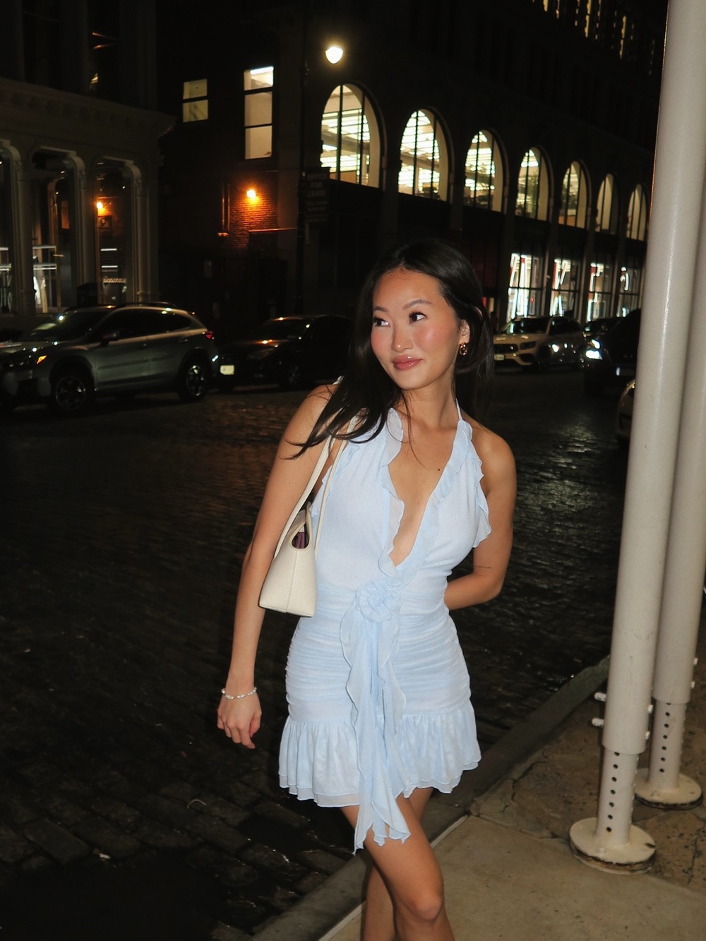 REVOLVE Light Blue Ruffled Mini Dress - Picture 2 of 2